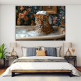 thumbnail image 4 of Mudket Framed Leopard with Towel in Bubble Bath Canvas Wall Art, Funny Leopard Print Bathroom Decor, Cute Animal Wall Art Ready to Hang - 12"L x 8"W, 4 of 10