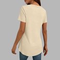 thumbnail image 5 of Miluxas Women's Short Sleeve Flowy Swing V Neck Tunic Tops for Leggings Solid Loose Fit Dressy Casual Tee Summer Beach Basic T Shirts Khaki, 5 of 9