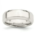 thumbnail image 1 of Solid 925 Sterling Silver 7mm Bevel Edge Size 4.5 Wedding Band Ring Comfort-Fit, 1 of 3