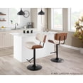 thumbnail image 3 of Lombardi Adjustable Bar Stool Set of 3, Black Bar Stools, Bar Chairs, Swivel Bar Stools Set of 3, Bar Height Stools, Bar Stools for Kitchen Counter (Cream Faux Leather), 3 of 6