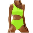 thumbnail image 3 of ANINEO Women One Shoulder 1 Piece Swimsuit For Women Bathing Suits Full Coverage Keyhole Swimwear Trendy Hawaii Summer Tropical Brazilian Beachwear, 3 of 8