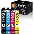 thumbnail image 1 of wqlpp-T802 Encre Remanufacturée 802 TG Cartouche Haute Capacité Lot de 4 Remplacement pour Encre 802TG pour Workforce Pro WF-4720 4730 4740 4734 EC-4020 4030 4040 Imprimante (1Noir 1Cyan 1Magenta 1Jaune), 1 of 4