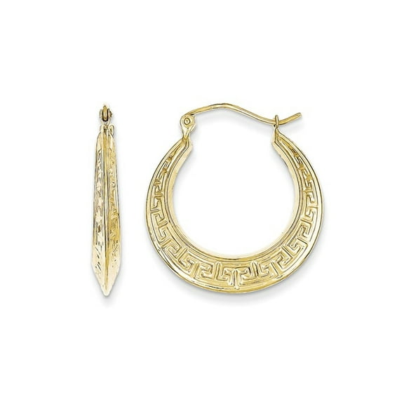 Primal Gold 10 Karat Yellow Gold Lightweight Greek Key Earrings