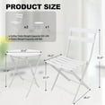 thumbnail image 2 of 3 Pcs Patio Bistro Set Folding Bistro Table and 2 Chairs Outdoor Furniture Sets with Premium Frame Space Saving Weather Resistant for Bistro Balcony Yard Garden Porch Lawn Round Tube, 2 of 7