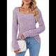 thumbnail image 2 of Camisas de Larga para Mujer, Suéter Tipo Túnica con Cuello Redondo, Corte Informal, para Negocios, Otoño, Suéteres Ligeros Púrpura L, 2 of 10