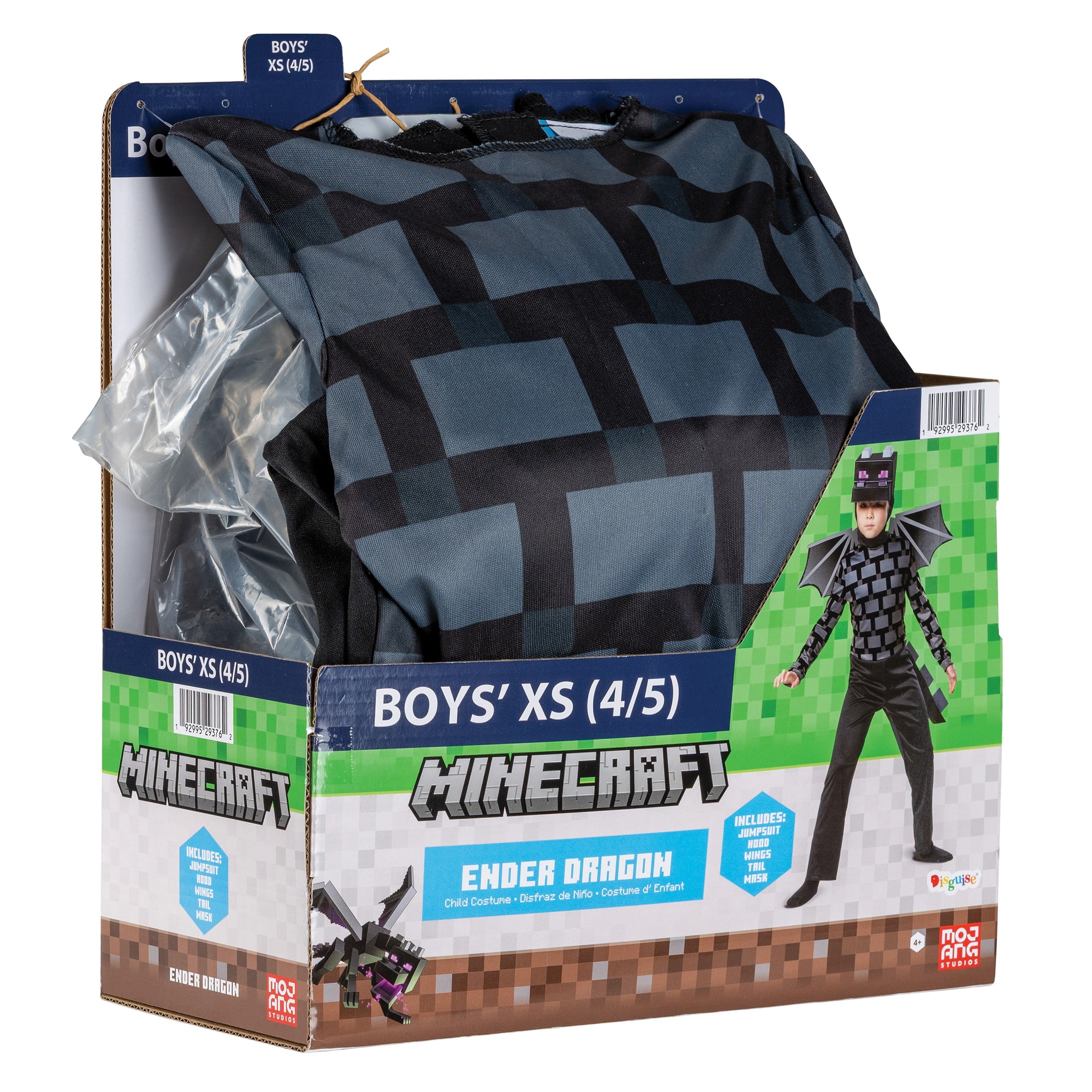 Minecraft Ender Dragon Halloween Costume for Children, Boys Size XS (4/5), by Disguise