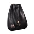 thumbnail image 3 of Mini bolso con cordón, monedero de cuero de PU, monedero, bolso medieval para cinturón, accesorio de disfraz para festivales góticos, juegos de rol Negro, 3 of 8