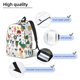 thumbnail image 3 of Disketp Alpaca Flower print Canvas Backpack Lightweight Travel Daypack Student Rucksack Laptop Backpack-, 3 of 5