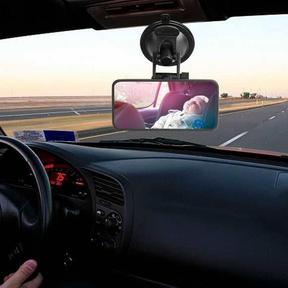 Adjustable Black Flexible Baby Car Mirror, Small View Mirror, Car Interior Mirror, For Interior Adsorbing Installation Car Accessory Car Rear Viewing
