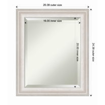 Amanti Art Trio White Wash Silver Framed Wall Mirror - 20.38 x 24.38 in