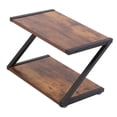 thumbnail image 2 of Soporte de escritorio para impresora de madera, resistente, ahorra espacio, 2 niveles, debajo del estante del escritorio para el hogar, espacio pequeñ, 2 of 8