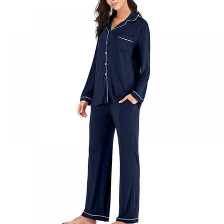 

Women s V-neck Long Sleeve Trousers Pajamas Suit