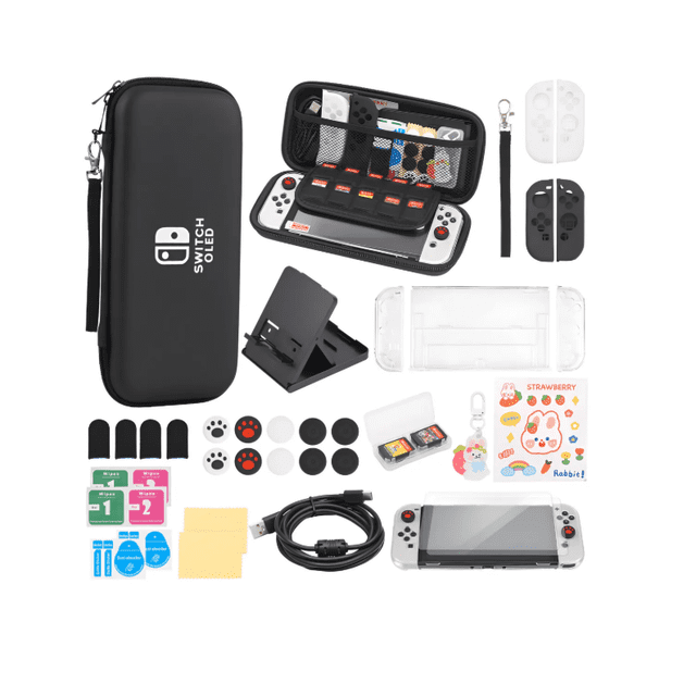 Kit De 35 Accesorios Funda Para Nintendo Switch color negro