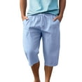 thumbnail image 1 of pstuiky Pantalones cortos para hombre, Pantalones cortos deportivos informales de moda para hombre con bolsillos y cintura con cordones para fitness y deporte., 1 of 7