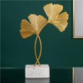 thumbnail image 3 of QualitChoice Sculpture Ornament Ginkgo Leaves Fan-shaped Table Decoration Props Home Desktop Decor, 3 of 6