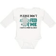 thumbnail image 3 of Inktastic Please Dont Feed Me I Have a Food Allergy with Elephant and Ribbon Boys or Girls Long Sleeve Baby Bodysuit, 3 of 5