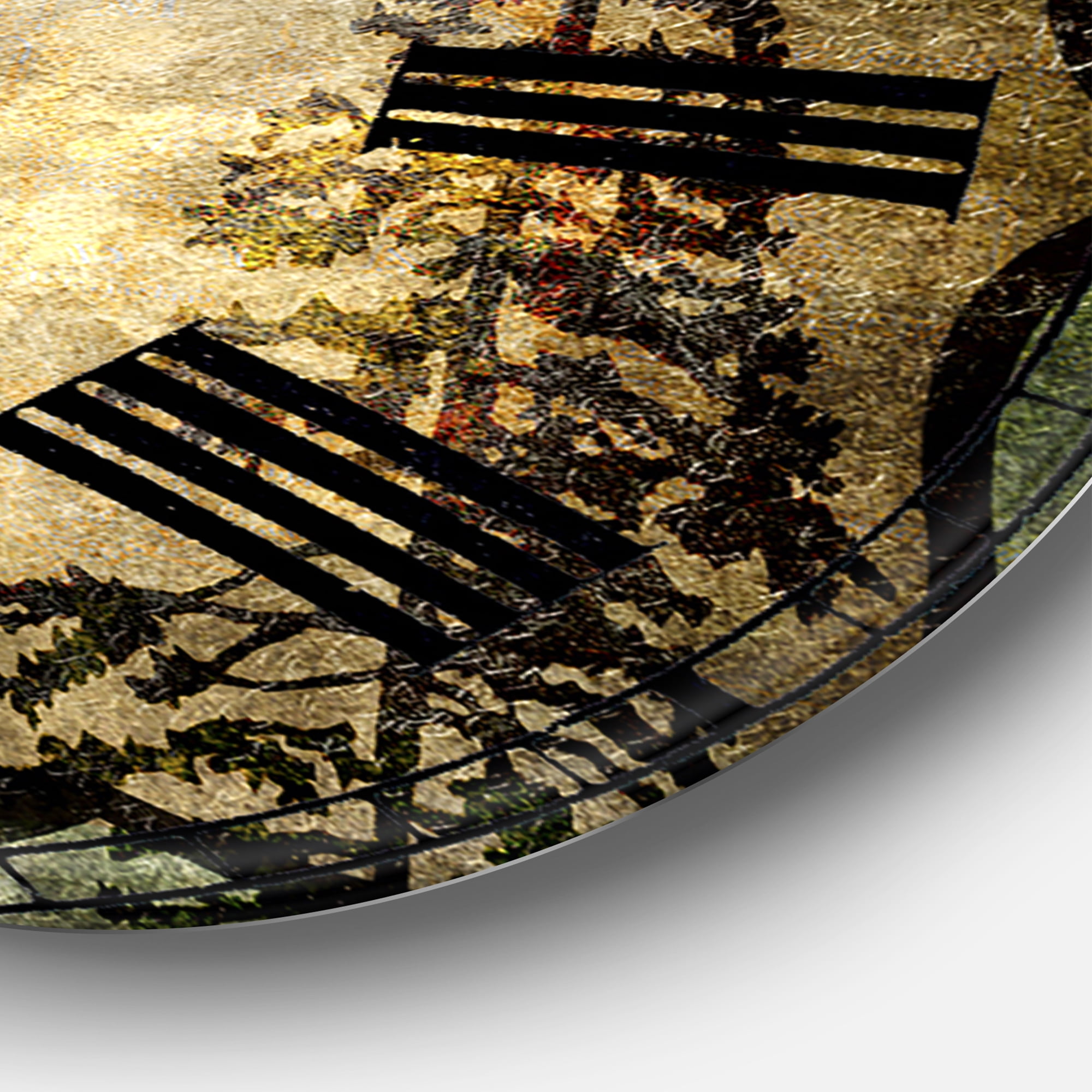 Designart Oversized Brown Analog Round Cottage Modern Wall Clocks, CLM25556-C23