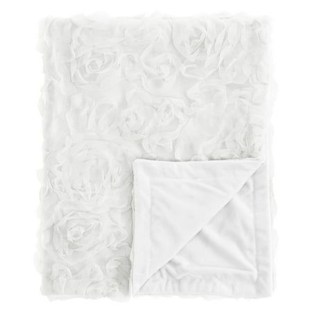 UPC: 0846480078135 | White Floral Rose Security Baby Blanket by Sweet Jojo Designs