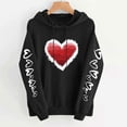 thumbnail image 5 of Heart Valentine Hoodies for Women Long Sleeve Graphic Cute Valentines Day Sweatshirt Holiday Casual Fall Spring Hoodie, 3XL Black, 5 of 5