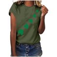 thumbnail image 1 of Bowake T-Shirt Trèfle de la Saint-Patrick pour Femmes Col Rond Imprimé Trèfle Tee Décontracté Manches Courtes Festival T-Shirts, 1 of 6