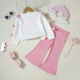 thumbnail image 2 of Toddler Baby Girl Clothes Outfits 3D Bow Long Sleeve Sweatshirt Top and Flared Pants Sets InfantFall Winter Kids Girls Warm Clothing Sets 18-24 Months, 2 of 8