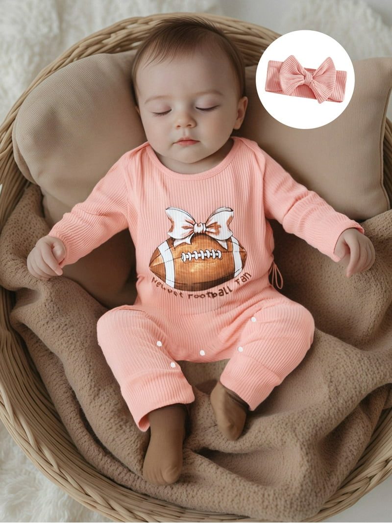 BemeyourBBs Baby Girl Fall Outfit Football/Golf Long Sleeve Ribbed