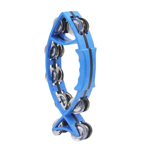 Sonajeros de mano Sonajeros de campana de mano en forma de pez Tambourine percusión con doble metal Jingles Niños de juguetes musicales educativos para fiesta de bailes juegos Entrega al azar de color Tomshoo Sonajeros de mano
