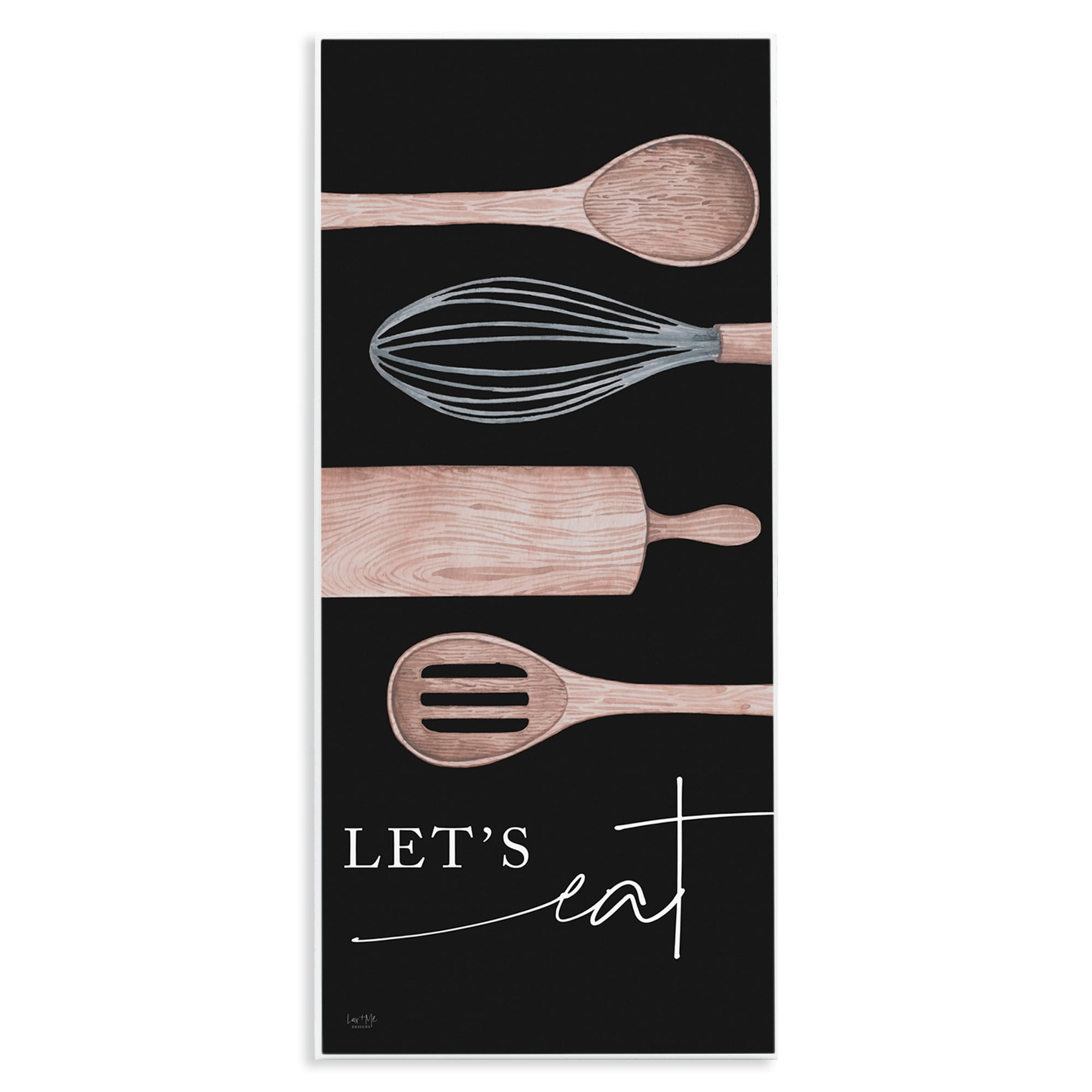Stupell Industries Let's Eat Varied Kitchen Cooking Utensil Phrase Graphic Art Unframed Art Print Wall Art, Design by Lux + Me Designs