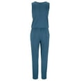 thumbnail image 4 of Fridja Womens Plus Size Solid Color Zip V-neck Cultivate One's Morality Jumpsuit, 4 of 6