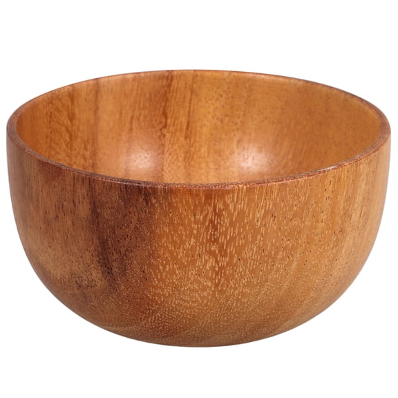 Raindrops Large Brown Wooden Soup Bowl - Kitchen Serving Bowl for Household Use, 1 Piece