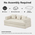 thumbnail image 5 of AOOWOW 82.5” Oversized Double Lounge Chaise,velvet Sofa Bed,Upholstered Boneless Cloud Sofa Deep Seat,No Assembly Required,Beige, 5 of 9