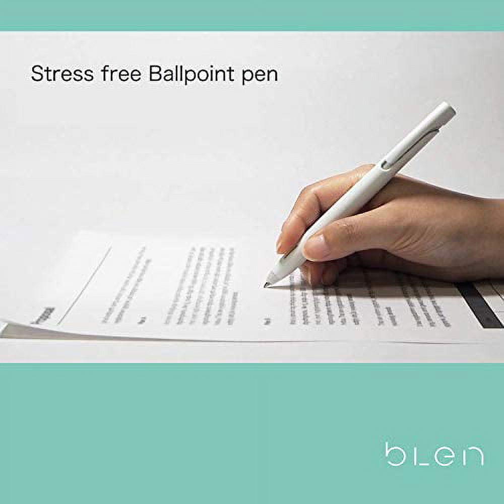  ZEBRA PENS BLEN Emulsion ballpoint pen White body 0.7mm (black  ink) pack of 3 with DAVINCIPEN Sticky Note : Office Products