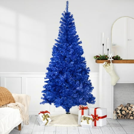 Northlight Artificial Tinsel Christmas Tree - 7' - Blue - Unlit