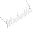 thumbnail image 3 of Sterling Silver 'Michelle' Name Pendant on 16-inch Trace Chain - White, 3 of 5