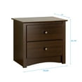 thumbnail image 3 of Edenvale 2-Drawer Nightstand, Espresso - Prepac Furniture, 3 of 7
