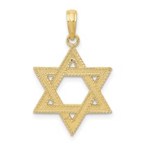 Diamond2Deal 10k Yellow Gold Star of David Pendant for Women (L- 1.07 inch, W-0.87 inch)