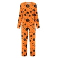 thumbnail image 5 of DISKEBUISS Pajama Sets for Women Halloween Print Long Sleeve Tops & Pants 2 Piece Casual Home Comfort, 5 of 5