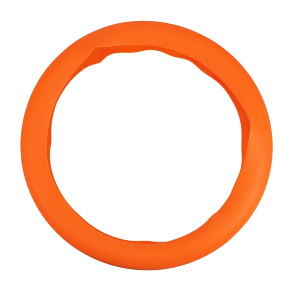 Unique Bargains 33cm Silicone Car Steering Wheel Cover Protector Universal Fit 32-40cm Steering Wheel Orange