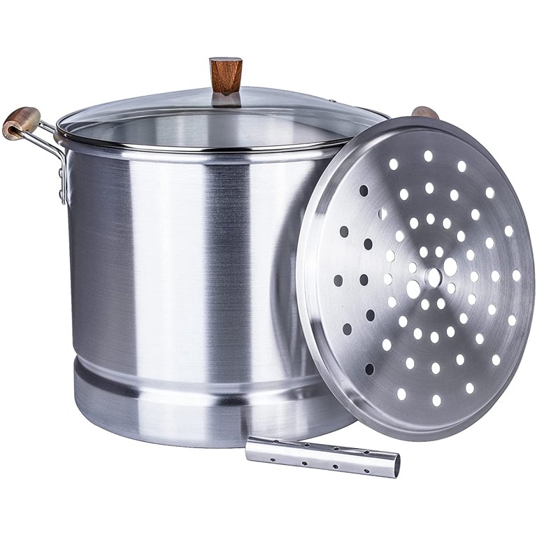 Steamer Pot 33 Qt Stainless Steel Tamale Vaporera with Steam Rack and Lid  Stock Pot Tamales Olla … - KITCHEN & RESTAURANT SUPPLIES