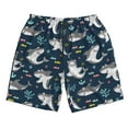 thumbnail image 3 of Uemuo Friendly Sharks Pattern Men's Swim Trunks Hawaiian Beach Bathing Suit Swimsuits Beach Quick-Dry Shorts with Pockets-, 3 of 9