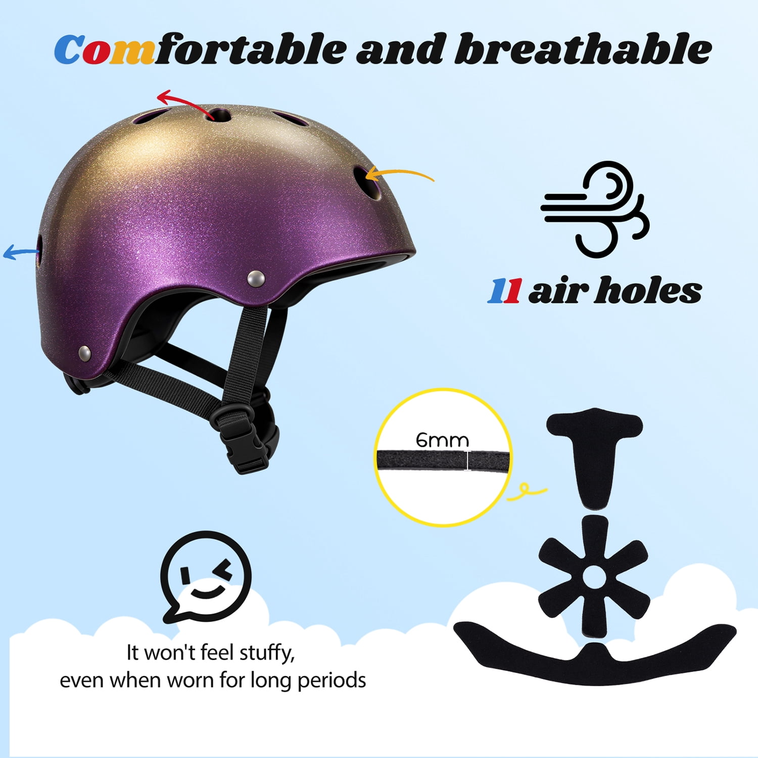 BOSONER Kids/Youth Bike Helmet, Lightweight Multi-Sport Adjustable Helmets for Bicycle Skateboard Scooter Skate Cycling