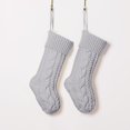 thumbnail image 3 of harmtty Christmas Stocking Decor Knitted Christmas Stocking 1pc Christmas Knitted Stocking Handmade Reusable Xmas Tree Hanging Gift Bag Sock Pendant Holiday Silver Gray, 3 of 8