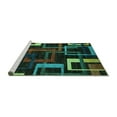 thumbnail image 2 of Ahgly Company Machine Washable Indoor Rectangle Oriental Turquoise Blue Modern Area Rugs, 2' x 4', 2 of 4