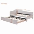 thumbnail image 3 of [Luckynote]Twin Size Upholstered L-Shaped Upholstered Daybed with Pop Up Trundle, Beige, 3 of 10
