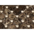 thumbnail image 2 of Emperador Dark Marble Polished Octagon Mosaic Tile w/ Crema Marfil Dots, 2 of 2