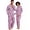 14-Pink Blue Palm, variant on MINTREUS Couple Pajama Sets Soft PJs Sets for Couples/Women/Men Matching Sleepwear with Pockets