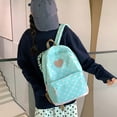thumbnail image 6 of Women Nylon Polka Dot Cute Playful Bookpack Large Capacity Students Bookbags Multiple Pockets Travel Daypack Bag for Commute (Green), 6 of 15