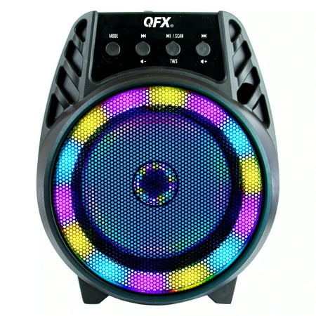 QFX - Portable Bluetooth Rechargeable Speaker with LED Party Lights - Black - image 2