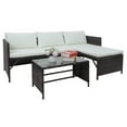 thumbnail image 5 of Veryke 3-Piece Outdoor Rattan Sectional Sofa Set w/Cushions, Brown, 5 of 10