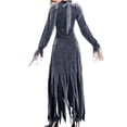 thumbnail image 4 of Sunloudy Disfraz de Cosplay de Halloween para Mujer, Vestido de Novia de Malla de Manga Larga de Longitud Completa con Accesorio de Gargantilla para Niñas, 2 Colores Sunloudy  moda, 4 of 9